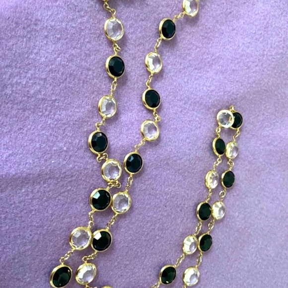 Swarovski Black and Clear Crystal Necklace - Picture 5 of 6